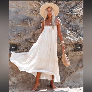 &merci tiered midi dress